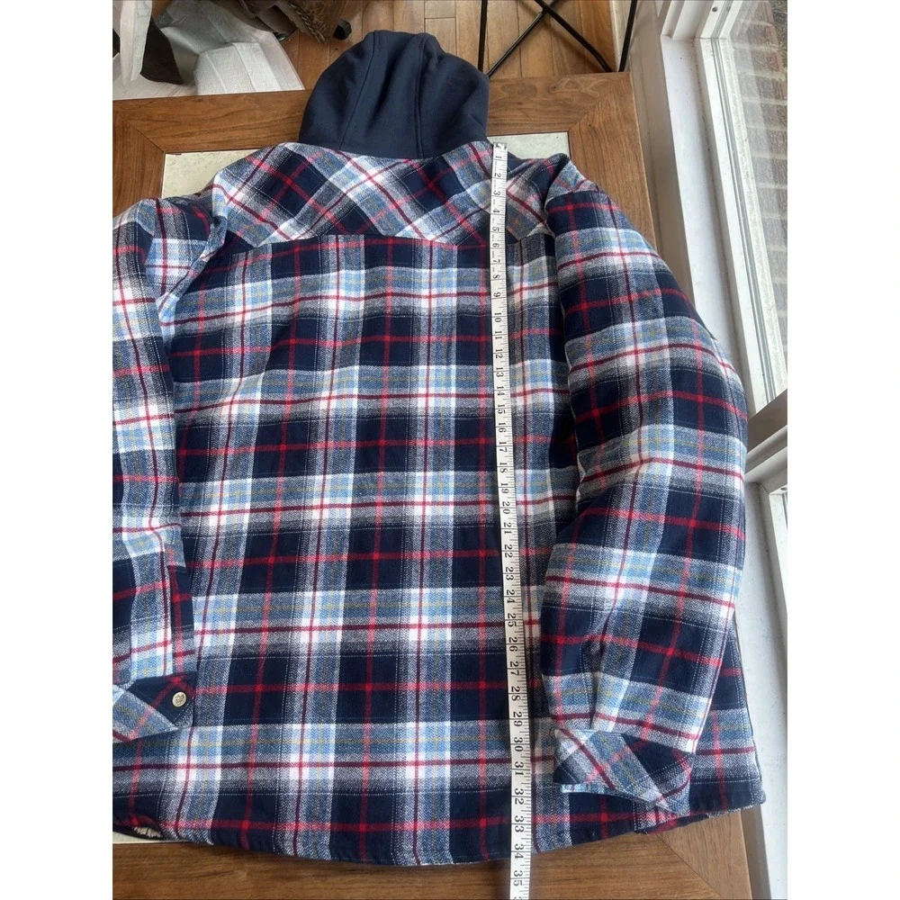 Legendary Whitetails Hooded Plaid Sherpa Lined Flannel Shirt Jacket Size 5XL